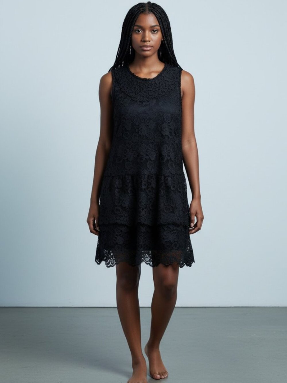 Volume One Black Lace Dress | Size Large